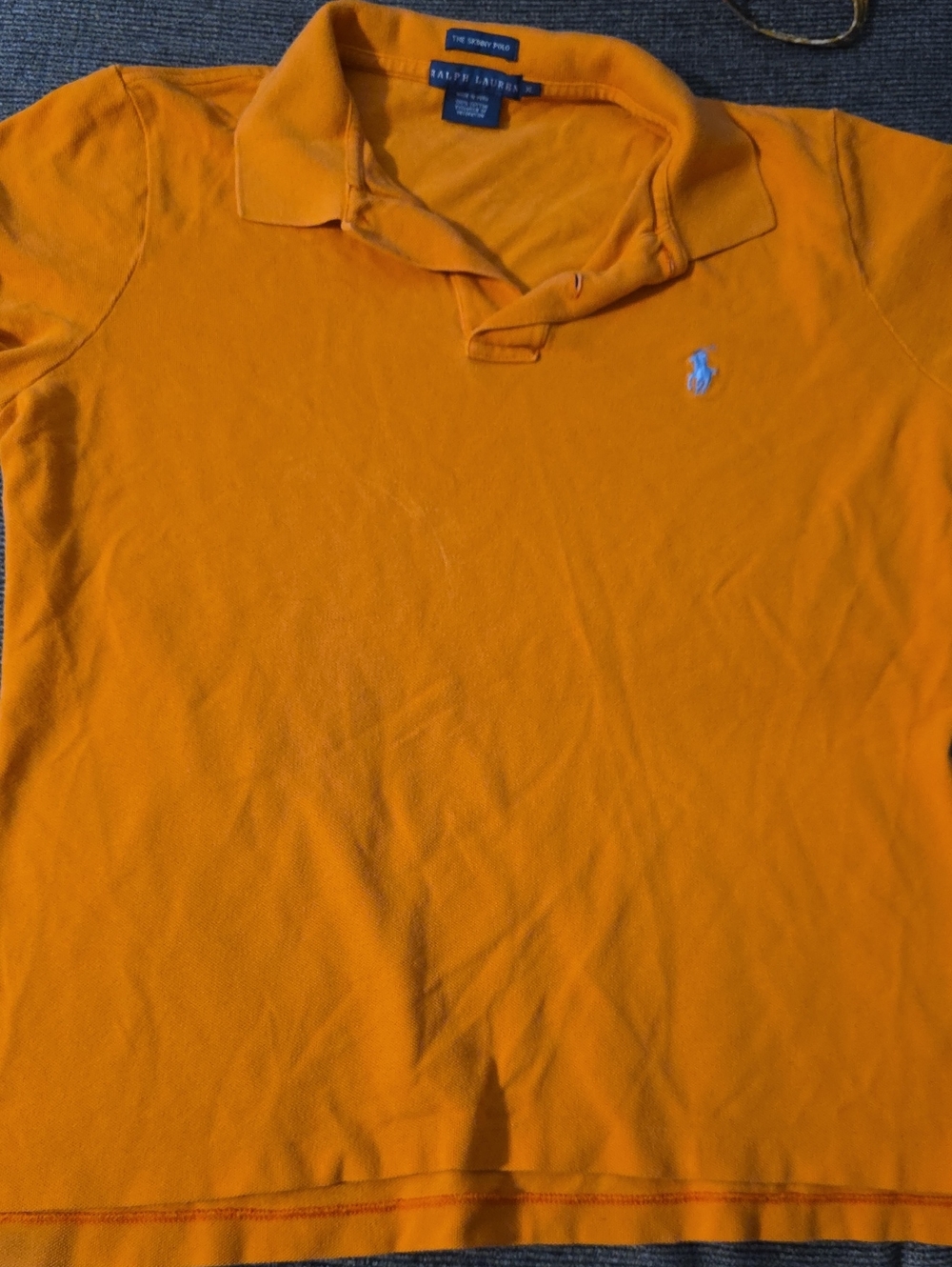 Ralph Lauren Bright Orange Polo with Blue Pony